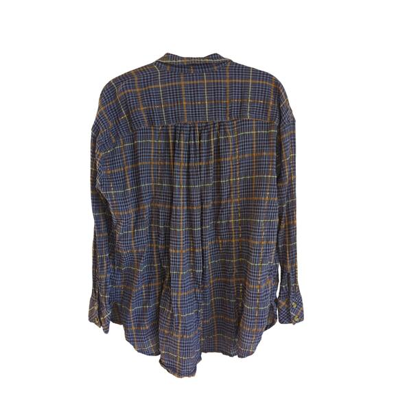 Free People Break My Stride Plaid Shirt - Size Small - Picture 4 of 6